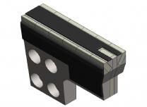 Gage scraper with 3 lanes of widias and hardfacing protection - 